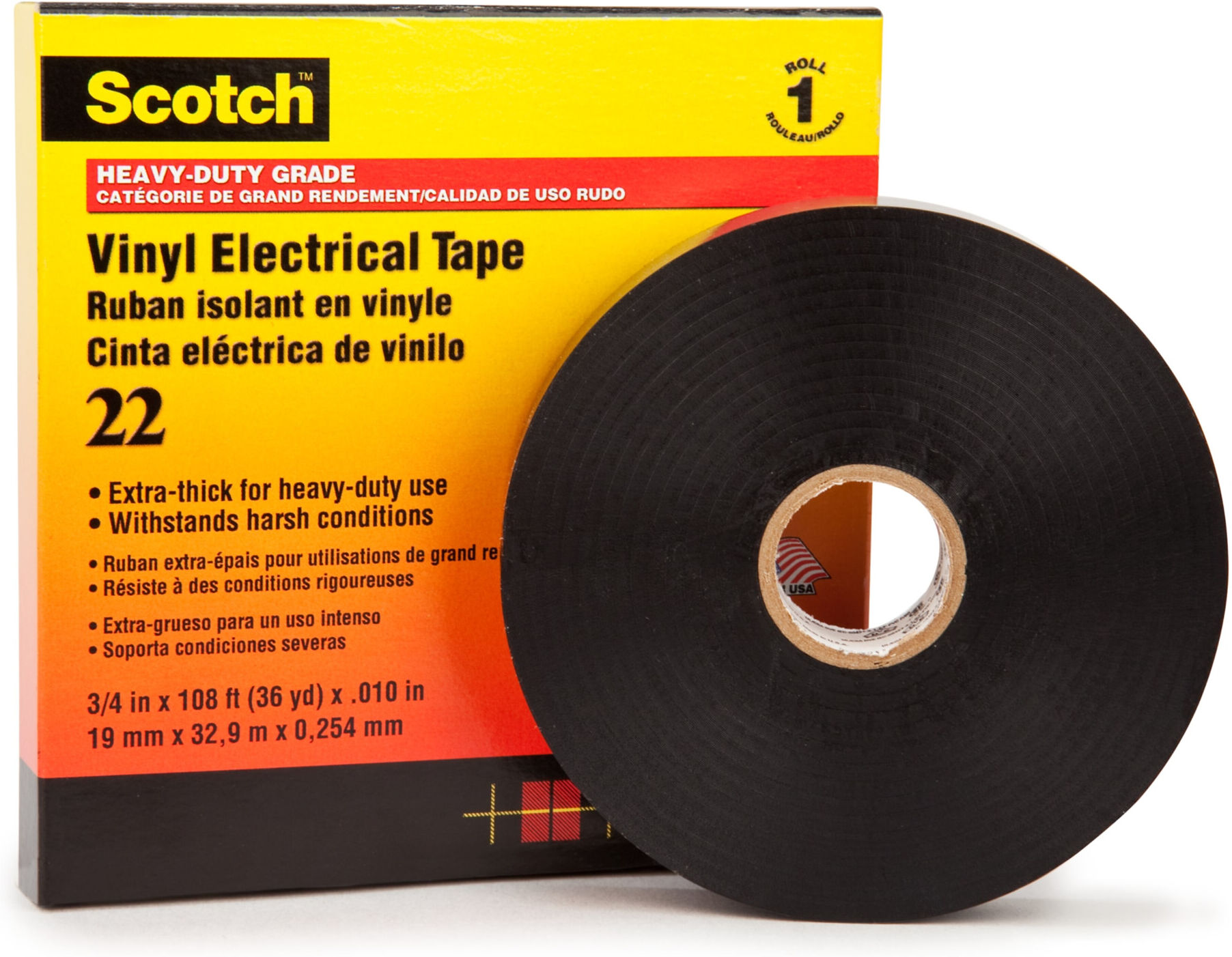 3M Deutschland PVC Elektro-Isolierband 19 mm x 33 m, Vynil Scotch 22 19x33 (7000031344)