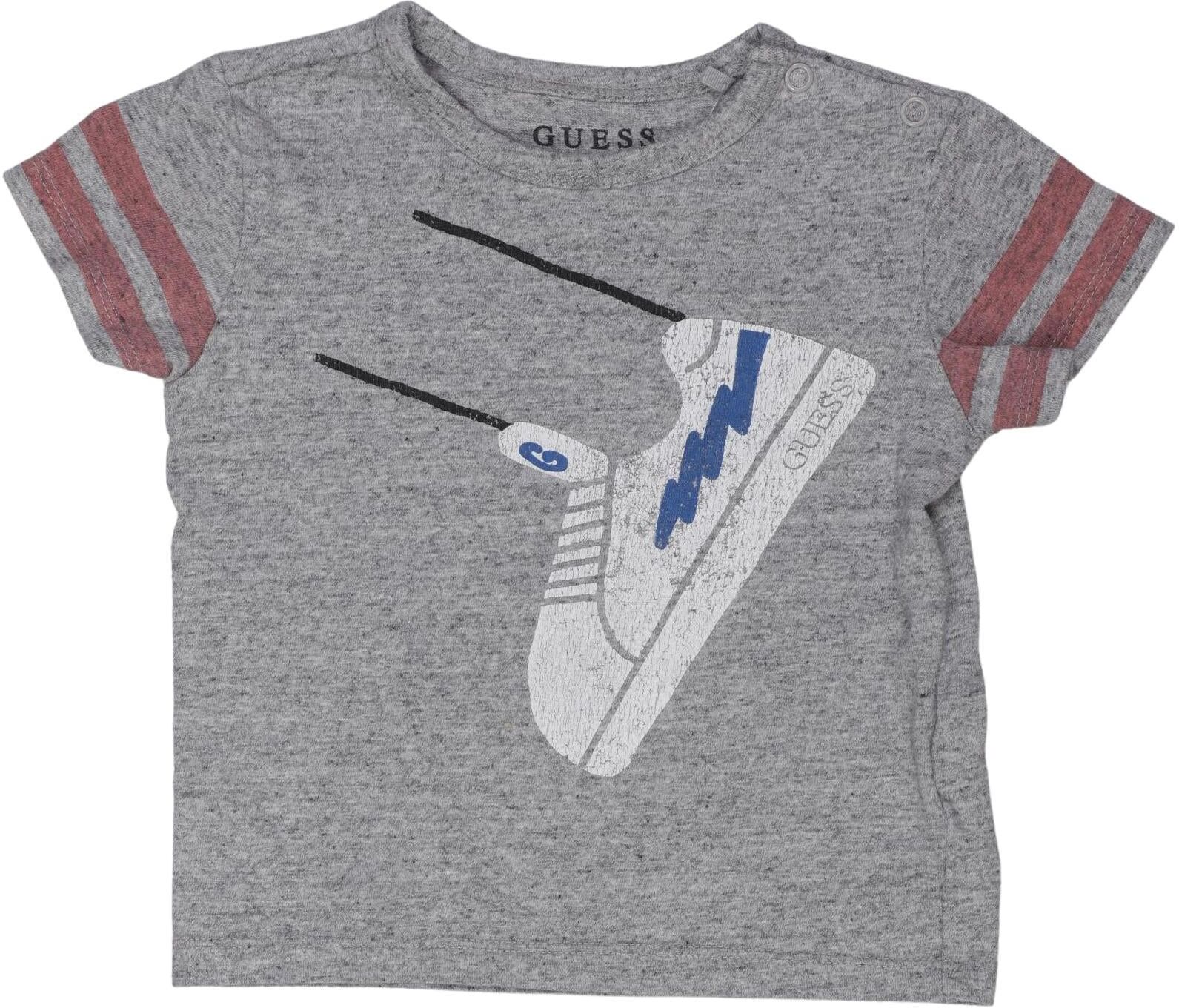 Guess Jungen T-Shirt, Grau, Gr. EU 92, Baumwolle - Second Hand