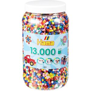 Hama-Perlen Bügelperlen 211-00 Midi Mix XXL, Ø 5 mm, 10 Farben sortiert, 13.000 Stück