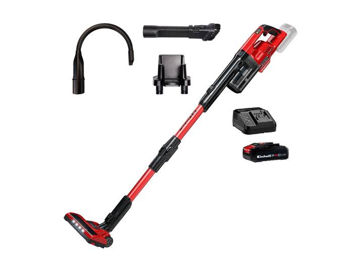 EINHELL Akku-Stielstaubsauger TE-SV 18 Li-FLX mit Knickgelenk , rot, schwarz, Akkusauger, Akku-Stielstaubsauger