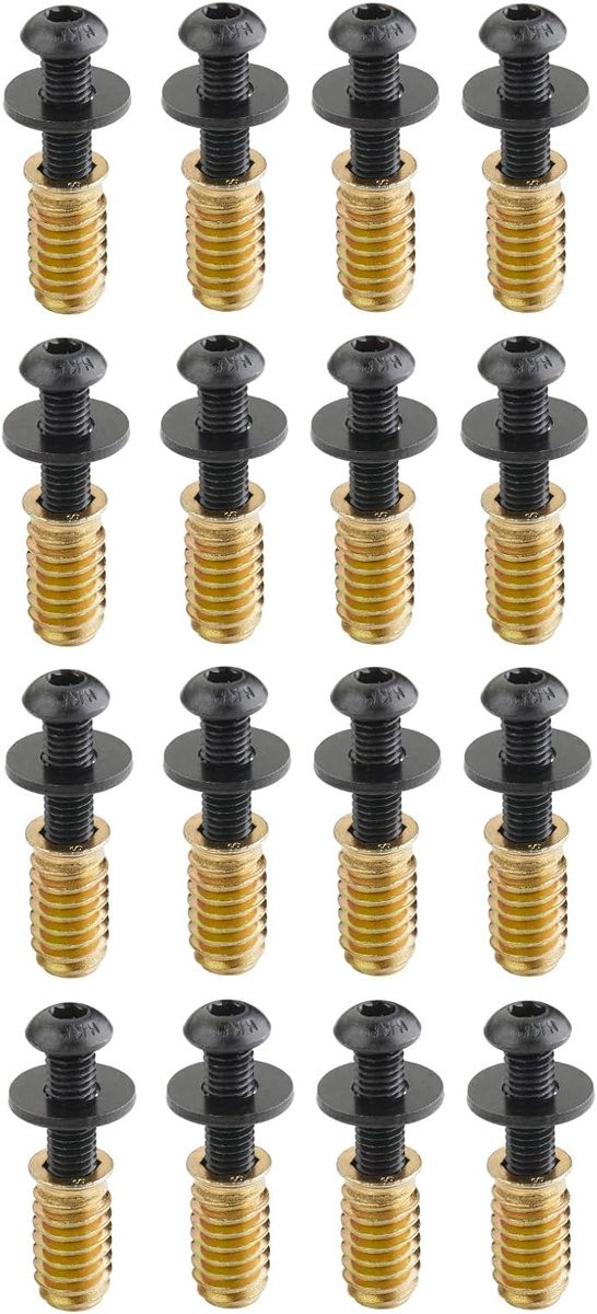 Schroevenset 16 stuks met M8 x 30 mm schroeven, M8 x 24 mm schroefdraadbussen en borgringen voor onderstellen en tafelpoten