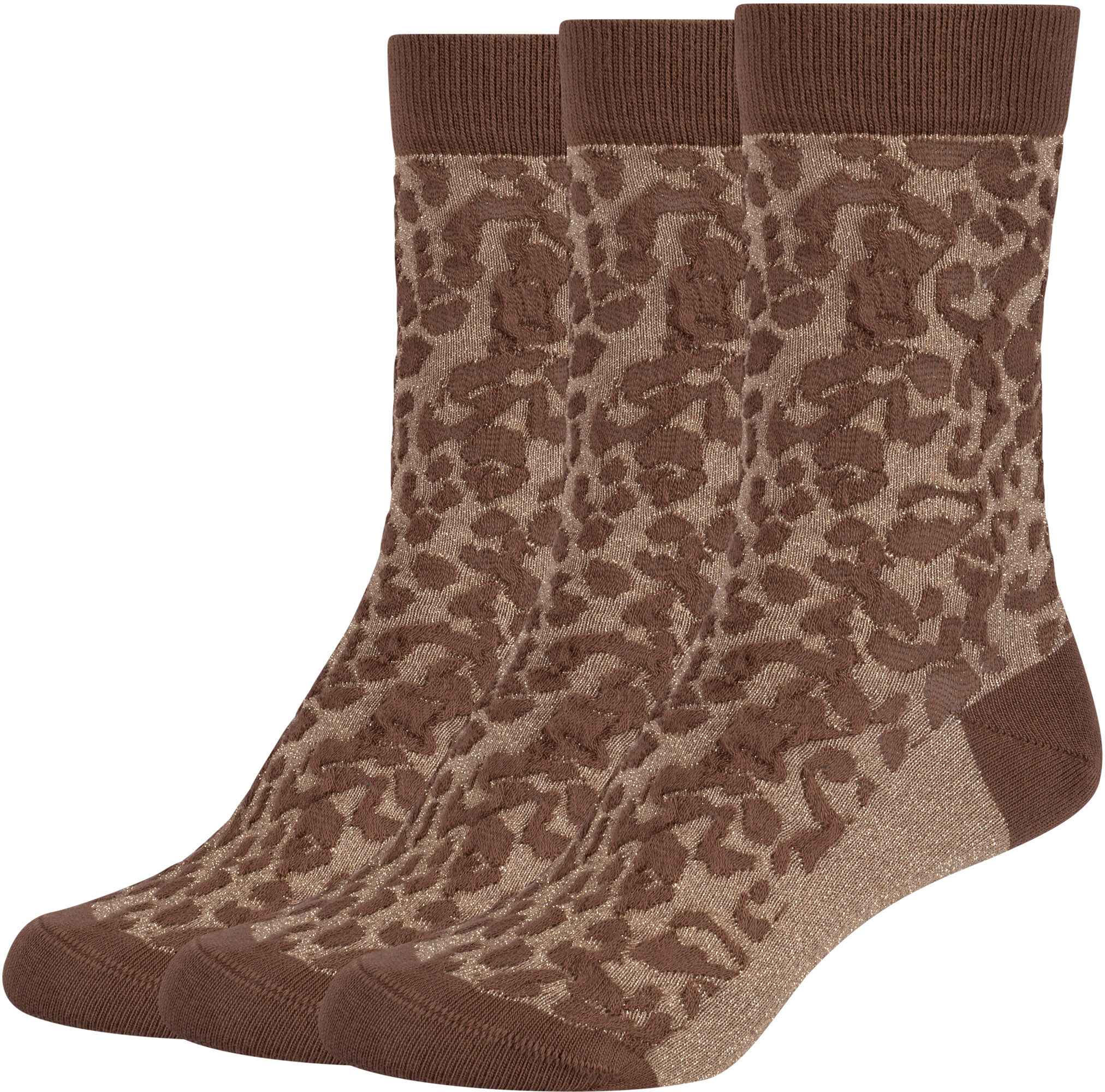 Socken TAMARIS, Damen, Gr. 35-38, Sockengrösse, braun (curds, whey), Obermaterial: 80% Viskose, 18% Polyamid, 2% Elasthan, Socken Socken, mit strukturiertem Leo-Muster, verstärkte Ferse und Spitze curds, whey 35-38, Sockengrösse