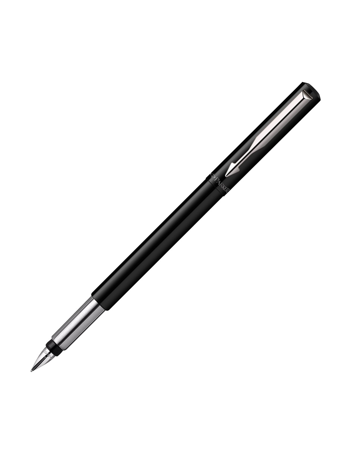Parker Vector Fountain Pen | Blue with Chrome Trim | Medium Nib | Blue Ink | Hangtab