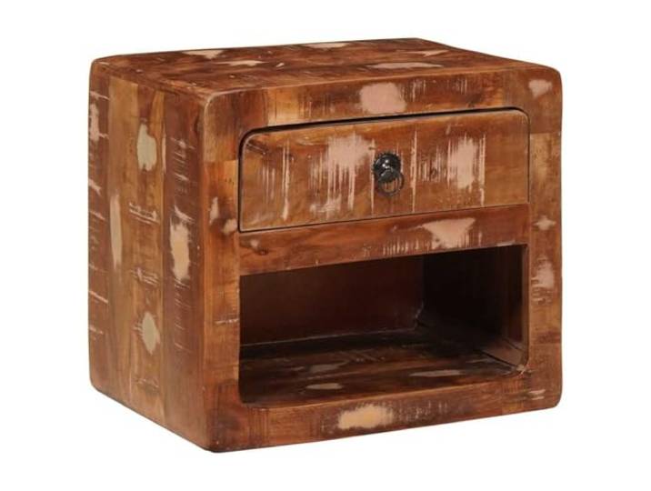 Coespram Nachttisch Hängend mit Schublade Altholz Mehrfarbig 40x30x36cm Schwebendes Design für das Schlafzimmer schafft freie Bodenfläche und bietet geordneten Stauraum griffbereit am Bett.