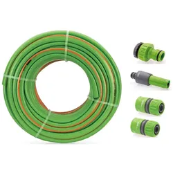 vitoGARDEN Geflochtener Bewässerungsschlauch 50 Meter Durchmesser 25mm 1"+ 4 Zubehörteile Diam 25mm Complet VITO