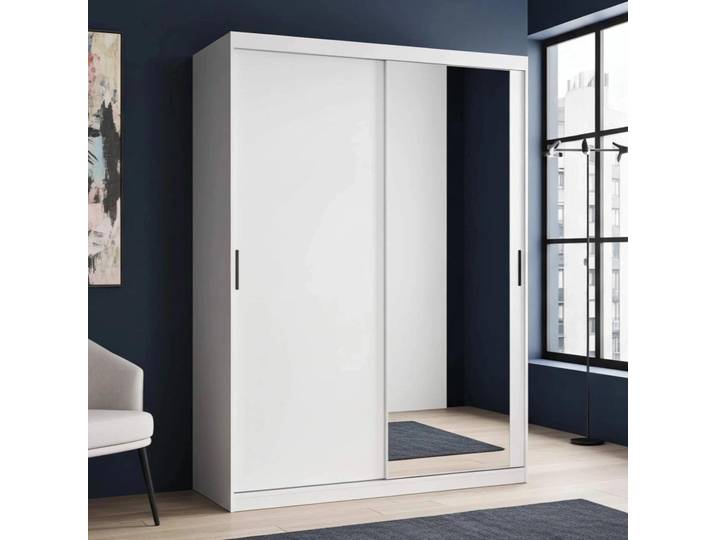 Kleiderschrank MIRANO 150x215 cm Weiß Matt Schwebetürenschrank Hoch