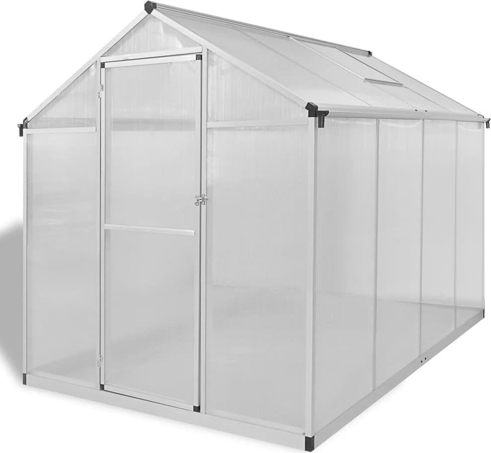 vidaXL Kas met fundering van versterkt aluminium, 4,6 m²