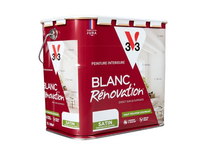 V33 Renovationsdispersion Rénovation Blanc 5 l Weiss Satiniert