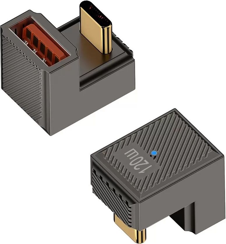 INF USB-Buchse auf Typ-C-Stecker U-förmiger Adapter, 120W mit Kontrollleuchte, Aluminiumlegierung