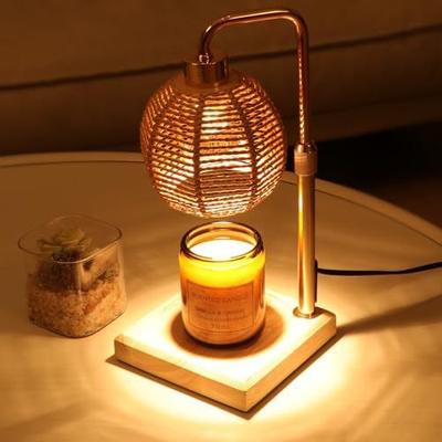 Multisell Products Hub Creating Atmosphere Ornaments, Retro Linen Takraw Ball shaped Aromatherapy Lamp With Wax And Timer e