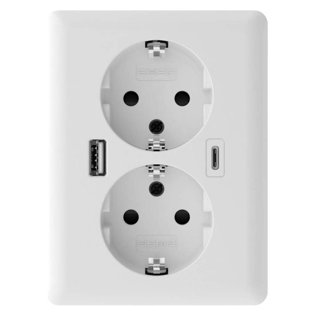 2USB 2U-449221 Unterputz-Dose mit USB-C, mit USB-Ladeausgang Weiss (glänzend) (2U-449221)