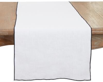 Saro Lifestyle Stonewashed Stitched Edge Table Runner