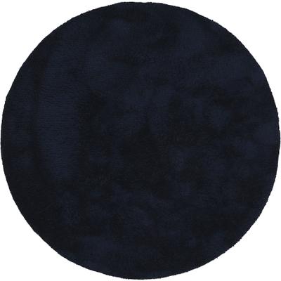 Hochflor-Teppich CARPETFINE "Silky, auch als Läufer erhältlich", blau, H:20mm Ø:80cm, Mikropolyester, Teppiche, Shaggy, Langflor, uni, besonders weich, Handarbeit