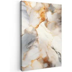 LEINWANDBILD Marmor - Grau - Gold Deko XXL 80x120 cm