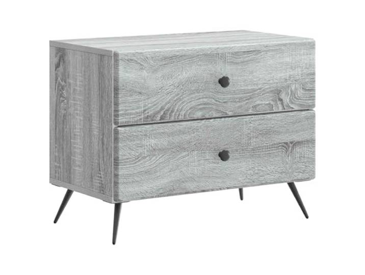 Fisinber Nachttisch Graues Sonoma 62x34,5x47,5 cm Holzwerkstoff Kompakter Nachttisch aus Holzwerkstoff in Graues Sonoma für Schlafzimmer und Wohnzimmer mit praktischem Stauraum.