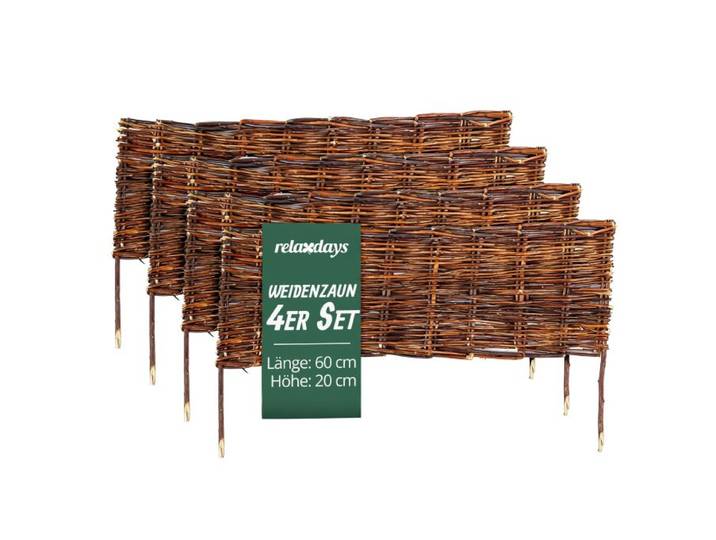 Relaxdays Beeteinfassung Weide im Set
