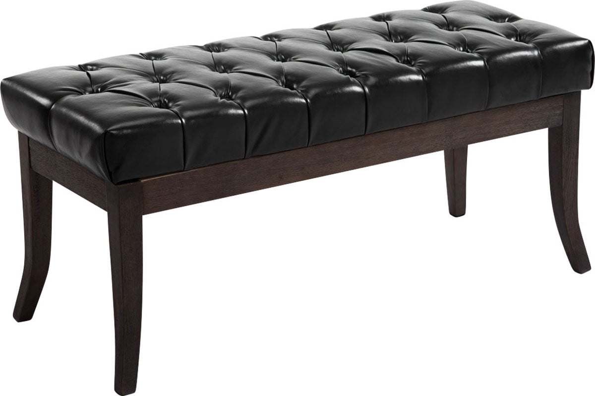 CLP Ramses Chesterfield Bank in zwart kunstleer, Breedte: 100 cm
