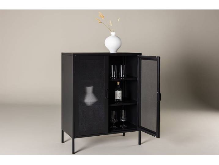 Kommode Faylen – Industrial-Design in Schwarz, Weiß & Grau - Schwarz - Luxusbetten24
