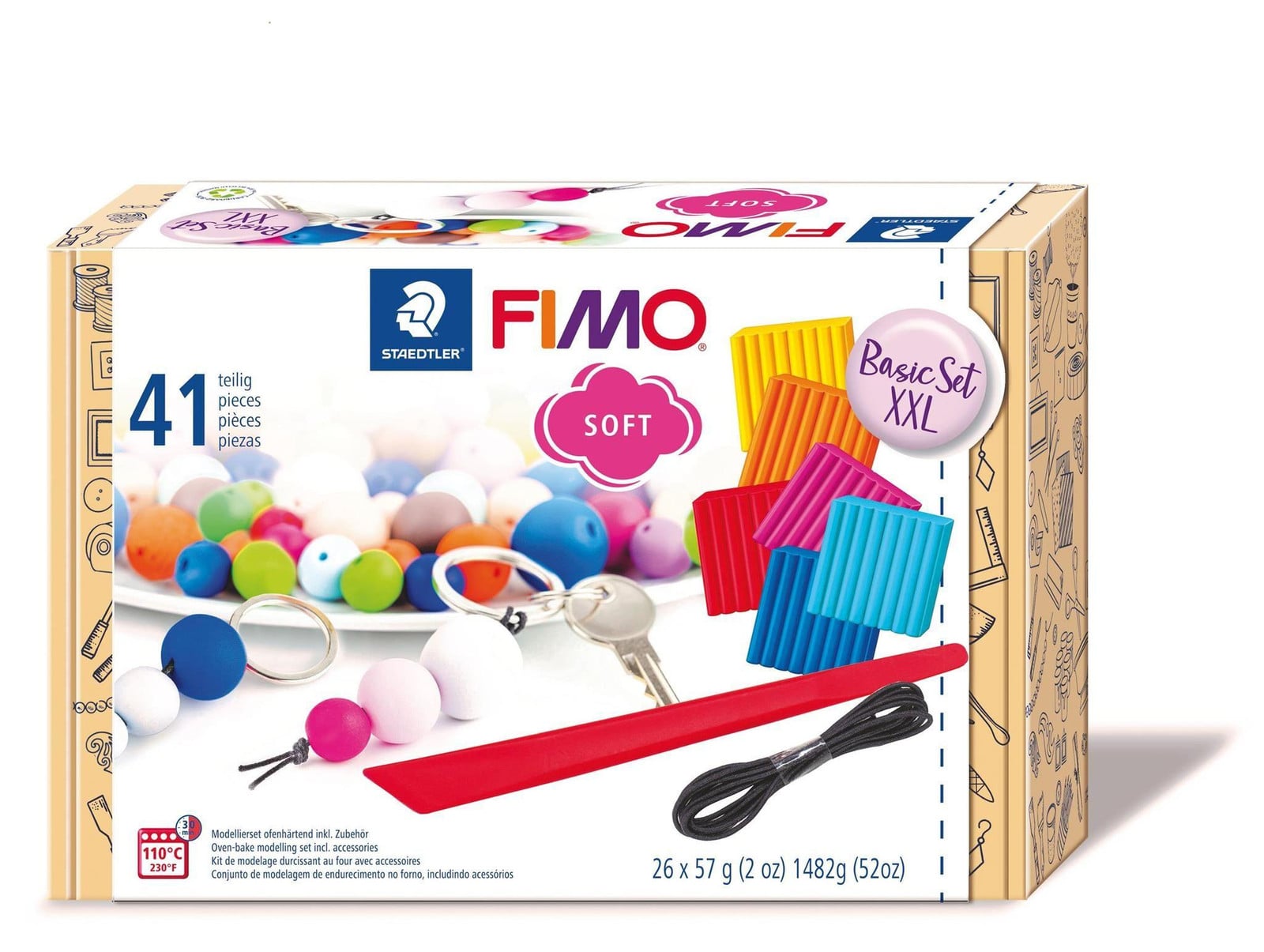 Staedtler FIMO Soft Basic XXL modelleermassa set van 15 kleuren
