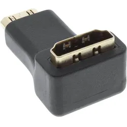 INLINE HDMI Adapter, HDMI A Buchse auf Mini HDMI C Stecker, gewinkelt, 4K2K kompatibel, vergoldete Kontakte