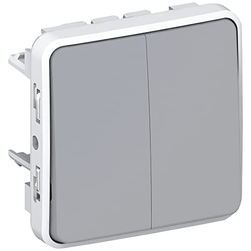 Legrand Plexo II Dubbele Wisselschakelaar 10A/250V Grijs