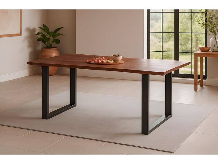 SAM® Baumkantentisch Roxette, Akazienholz, Baumkante, Metallgestell verschiedene Formen