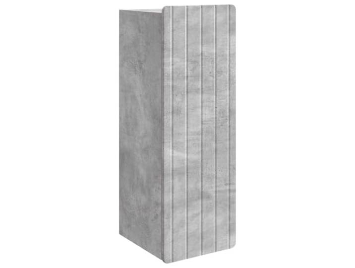 HKLGBVCR Wandschrank, 33 x 34,5 x 94 cm, Grau, Beton, Holz Wandschrank für Wohnzimmer, Dielenregale, 90° Drehtüren, Vintage-Stil, einfache Pflege