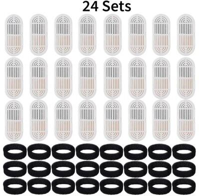 Inspired Living PureFlow Cat Water Fountain Filter Replacement Set For Cats & Dogs Activated Carbon Pet Fountain Filters For Cleaner, 24 Filters