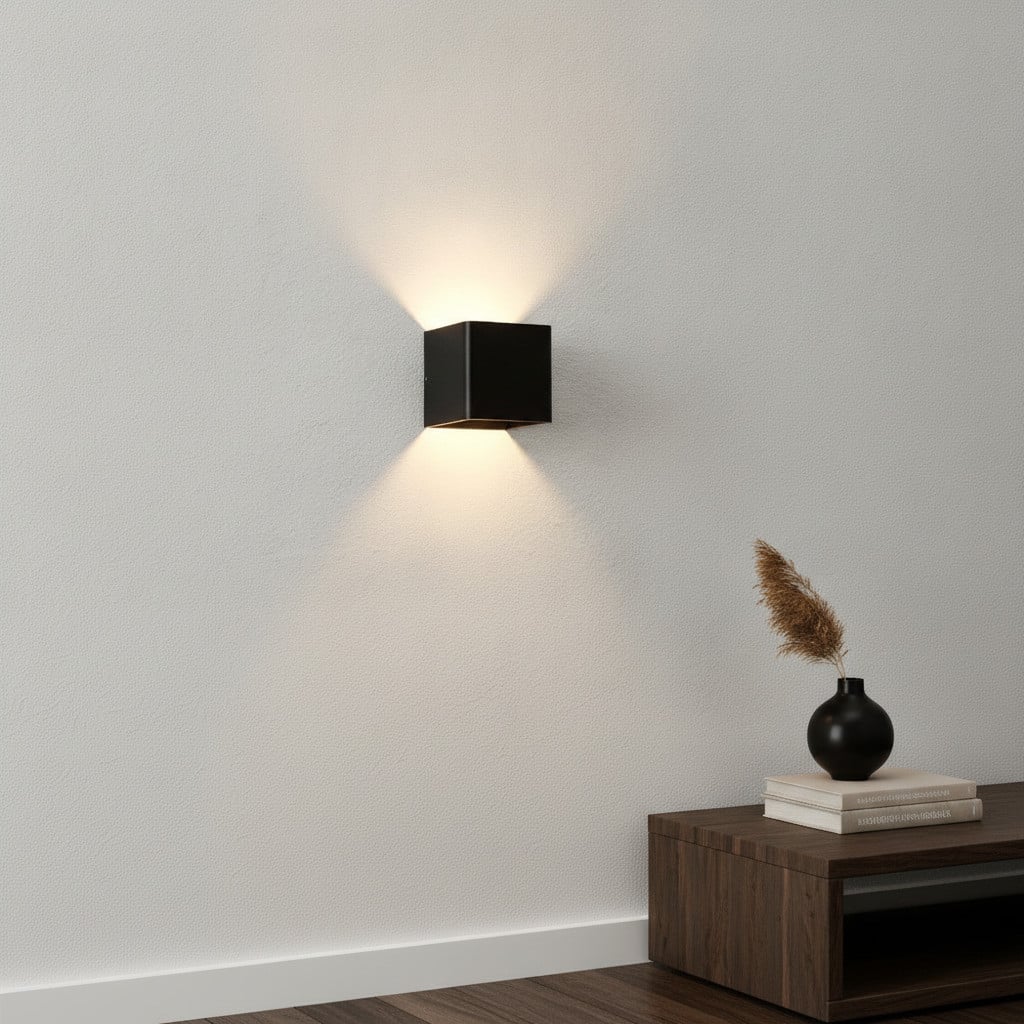 Artdelight Fulda Up- & downlighter Wandlamp - Zwart