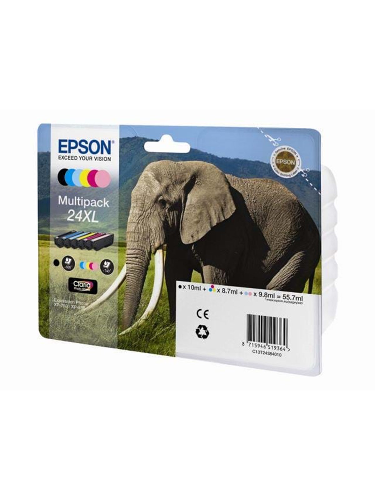 Epson 24XL High Capacity 6-Pack (Black Yellow Cyan Magenta Light-Magenta Light-Cyan) Ink - Tintenpatrone Cyan, Magenta, Gelb, Helles Cyan, Helles Magenta