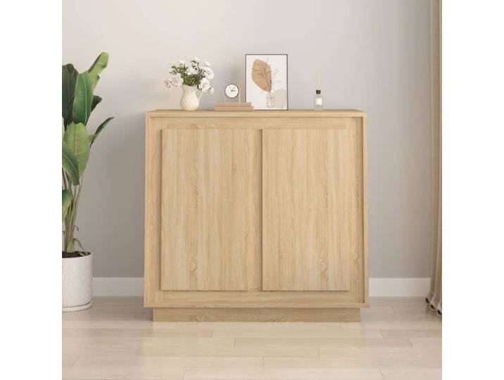 HSF®Meuble de séjour Contemporain - Buffet - chêne sonoma - 80x34x75cm - Bois d'ingénierie ckd49078