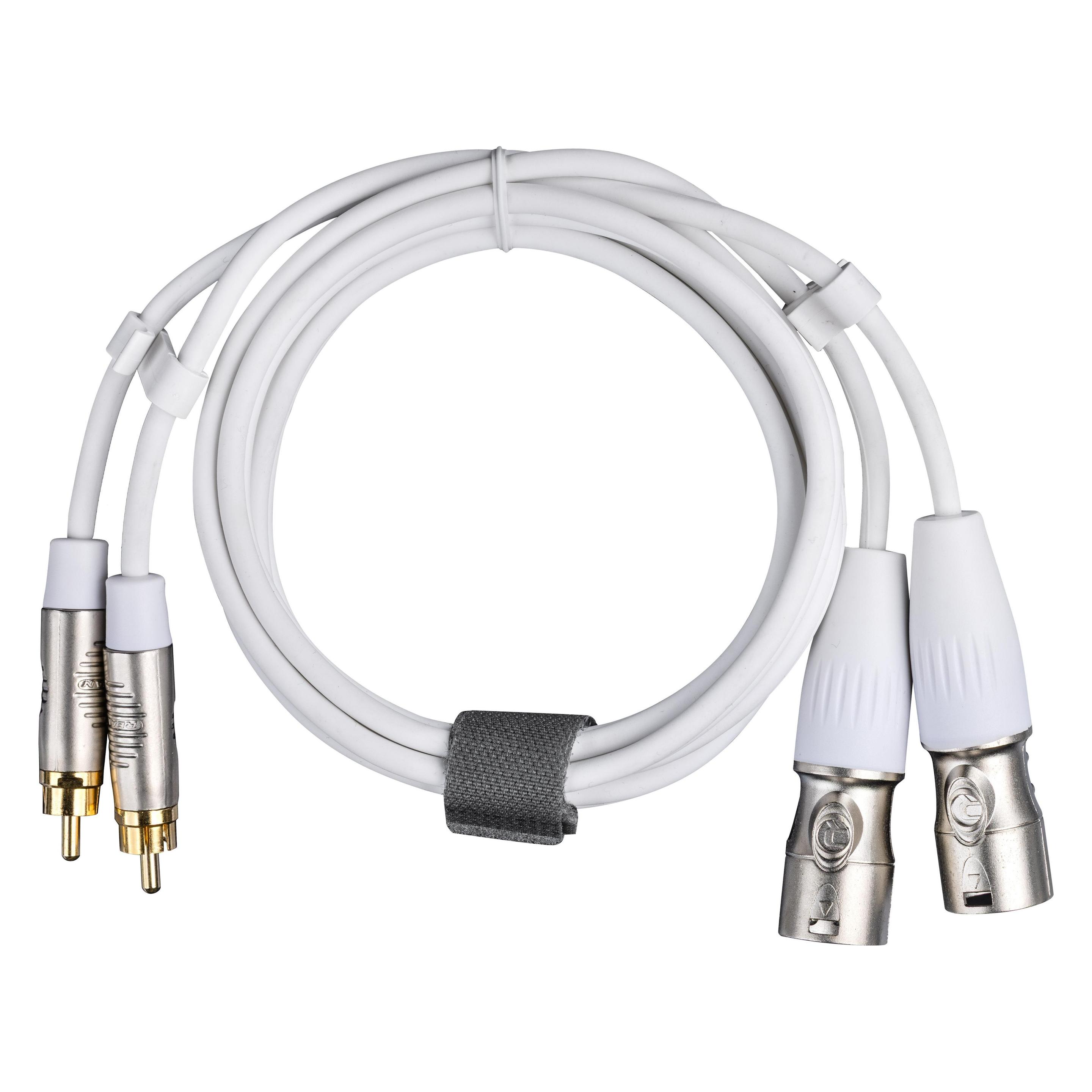 Fuj Tek 2 x RCA to 2 x XLR audio cable, 7 m, white (7 m, Cinch Kabel, XLR Kabel) (2 x RCA - 2 x XLR male, 7 m, white)