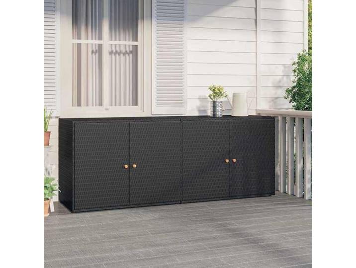 (Noir)Chalet et Jardin - - Armoire de rangement jardin Noir 198x55 5x80 cm Résine tressée 512606