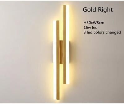 Uplift Treasures LED Wall Sconce With Acrylic Lampshade gold Right 3 Colors Changed