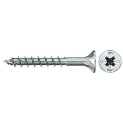 Fischer Spanplattenschraube 5,0x40 PowerFast FPF II CZP BC, Senkkopf, Kreuzschlitz PZ, Teilgewinde - 670414