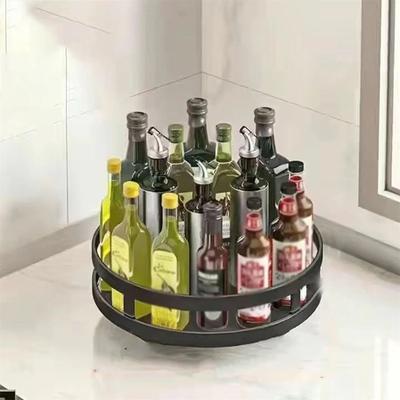 Uplifted Finds 360 Rotating Carbon Steel Spice Rack Organizer & Non Skid Countertop Turntable 1 Layer