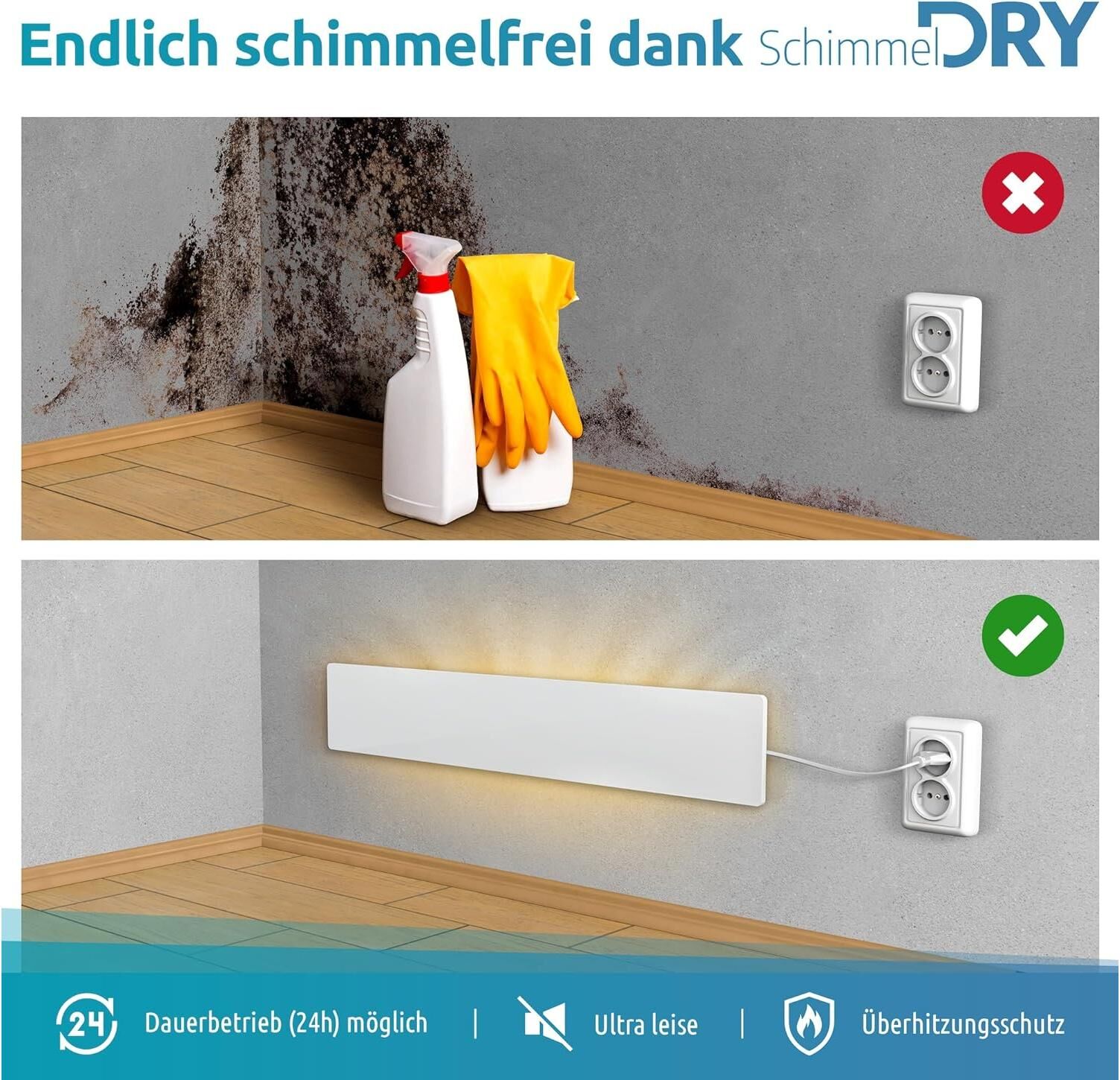 Technaxx Heizkörper "Schimmel Dry M1 55 W", weiss (weiß), B/H/T: 9cm x 1,8cm x 52cm, Heizkörper, Heizkörper weiß B/H/T: 9cm x 1,8cm x 52cm