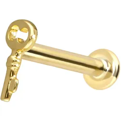 14 Karat Gold Labret mit Innengewinde SCHLÜSSEL