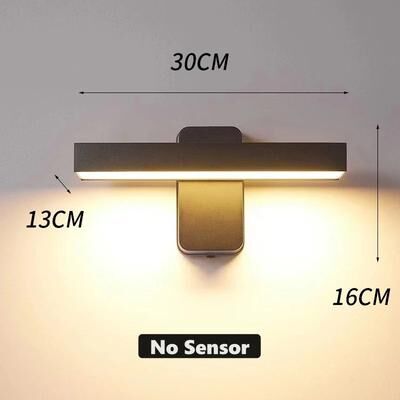 Inspire Curations LumiGuard Rotatable PIR Motion Sensor Wall Light IP65 Waterproof Outdoor Sconce (30 40 50cm) l30cm No Sensor 18w Warm