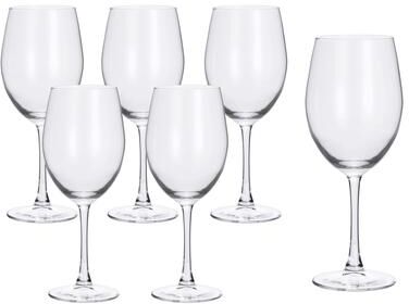 Lorren Home Trends Wine Glasses Set of 6, 20 oz, Clear, Lead-Free, Dishwasher Safe, Timeless Elegant Design