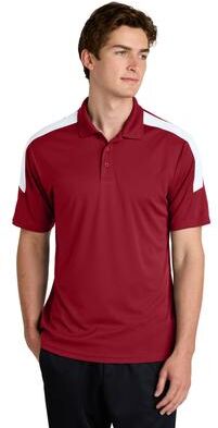 Sport-Tek ST104 Competitor United Polo Shirt in Deep Red/White size 4XL   Polyester