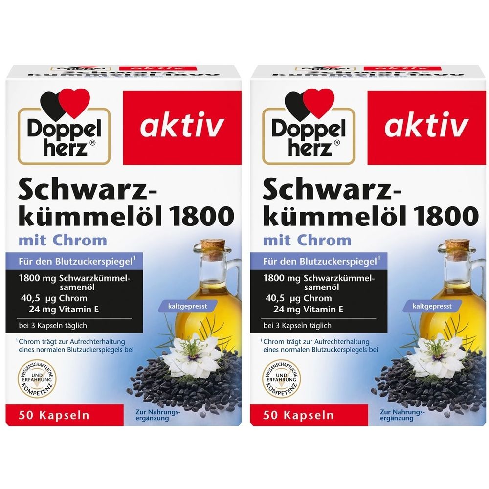 Doppelherz Schwarzkümmelöl 1800 Kapseln 2x 2x50 St
