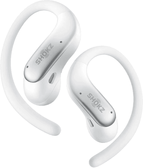 Auriculares True Wireless - Shokz OpenFit Air 2, 36 h Autonomía, IP55, 4 micrófonos con cancelación de ruido, Blanco