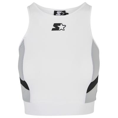 Sport-BH STARTER BLACK LABEL "Starter Black Label Damen Ladies Starter Sports Cropped Top", Damen, Gr. M, Cup 0, weiß (weiß, schwarz), 80% Polyamid, 20% Elasthan, BHs Sport-BH