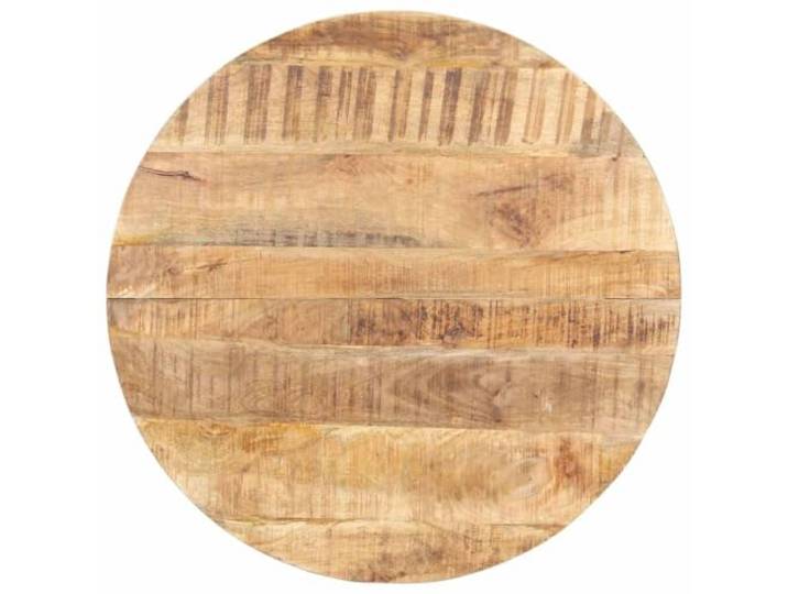 KDACVBMG Esstisch, 80 cm, aus unbehandeltem Mangoholz Tropisches Massivholz, natürliches Finish, schwarze Eisenbeine, Industriestil, handgefertigt, Unikat