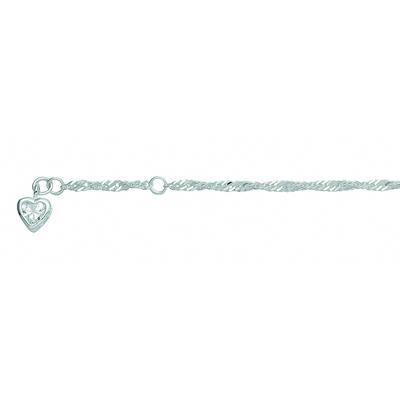 Fußkette ADELIA´S "Singapur Fußkettchen 925 Silber mit Zirkonia", silber, Fußketten, Damen, Silber 925 (Sterlingsilber), Silberfußkette Singapur