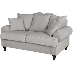 SOFA hellgrau Landhaus, Couch 2-Sitzer 170 cm