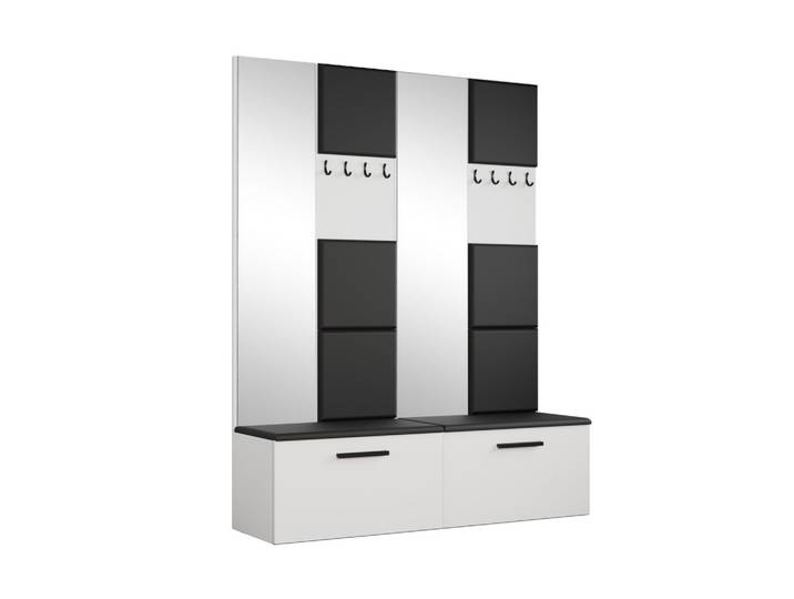 GARDEROBENSCHRANK MODULO 161,2/204/40 cm Modern Garderobe-Set Weiß