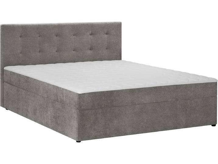 Boxspringbett PRIMO grau 140x200cm halbfest