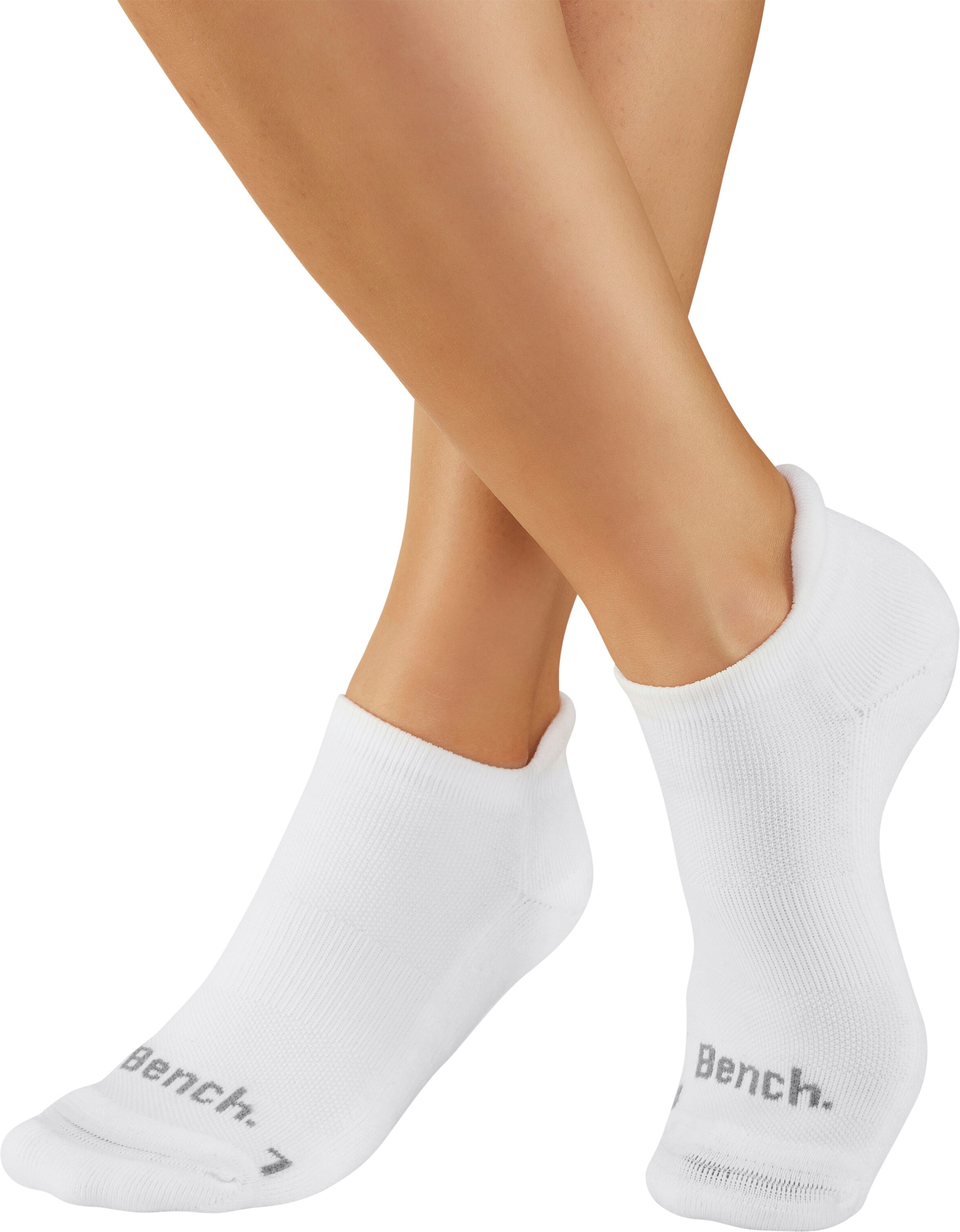 Sneakersocken BENCH. "Sportsocken Antiblasensocken für Damen Herren", Damen, Gr. 35-38, weiß (6x weiß), Baumwollmischung, unifarben, elastisch, Socken Sneakersocken, doppellagig, beugt Blasen vor